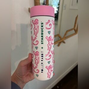 Limited Edition Starbucks x Roller Rabbit “Pink Monkey” tumbler